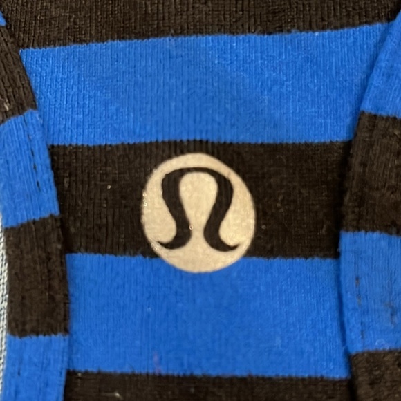 Lululemon Racerback Tank. Size Small gently worn. Royal Blue and Black stripes - Picture 9 of 9